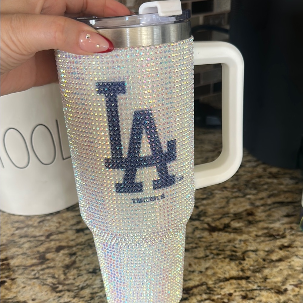 MLB Sparkling LA Tumbler with Handle - Silver and Blue